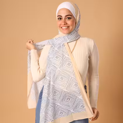 FlowLines Scarf by Estringo Egyptian women's fashion accessory in elegant design