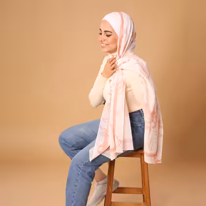 Estringo Floranta Pink Scarf Women's Fashion Accessory Egyptian Design