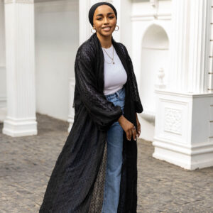 Chiffon cardigan – black