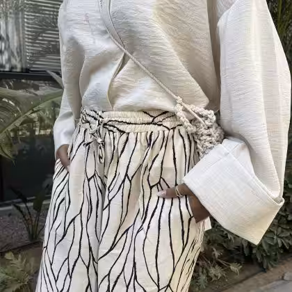 Zebra Pants White
