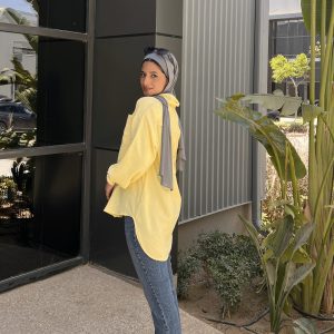 Yellow Crinkled Striped Shirt