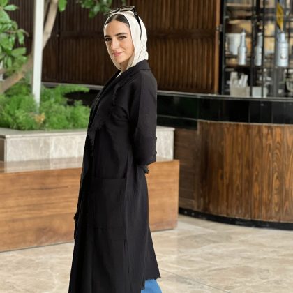 كارديجان كتان اسود بشراشيب
