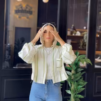 Striped Linen Cropped Shirt
