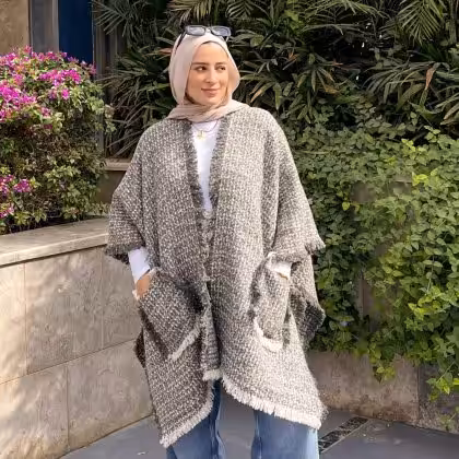 Estringo LuxeWrap Knitted Cape Shawl for Women Egyptian Fashion Wear