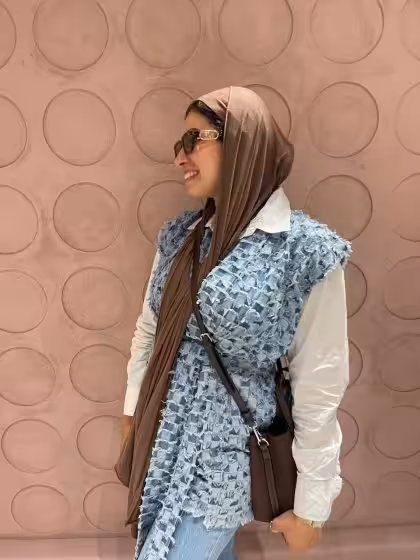 Estringo Checkmate Fringed Denim Vest for Women Egyptian Fashion