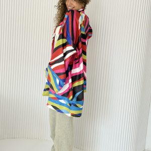 Colorful Zebra Short Kimono