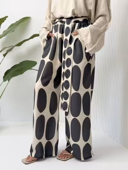 Dark grey linen pants for women by Estringo Egyptian fashion brand