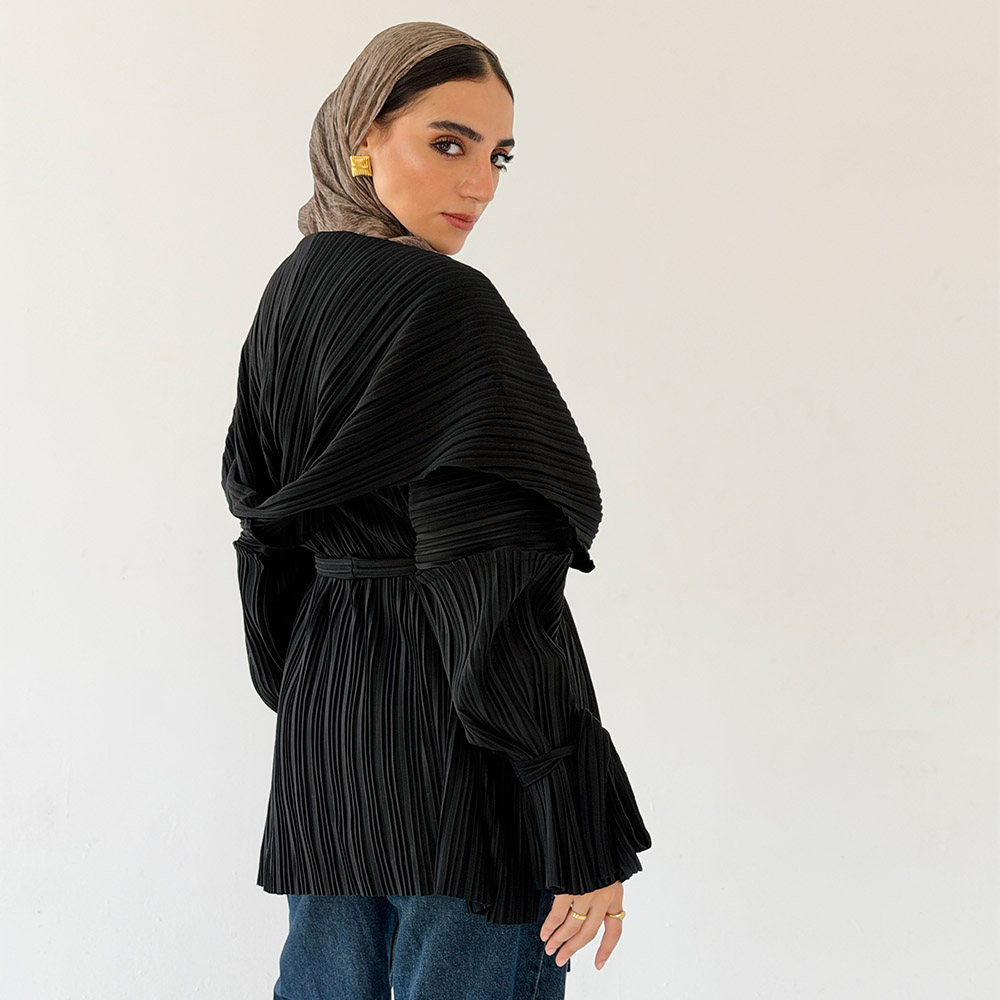 Pleats-On-The-Go Jacket/Cardigan - Black - Image 4