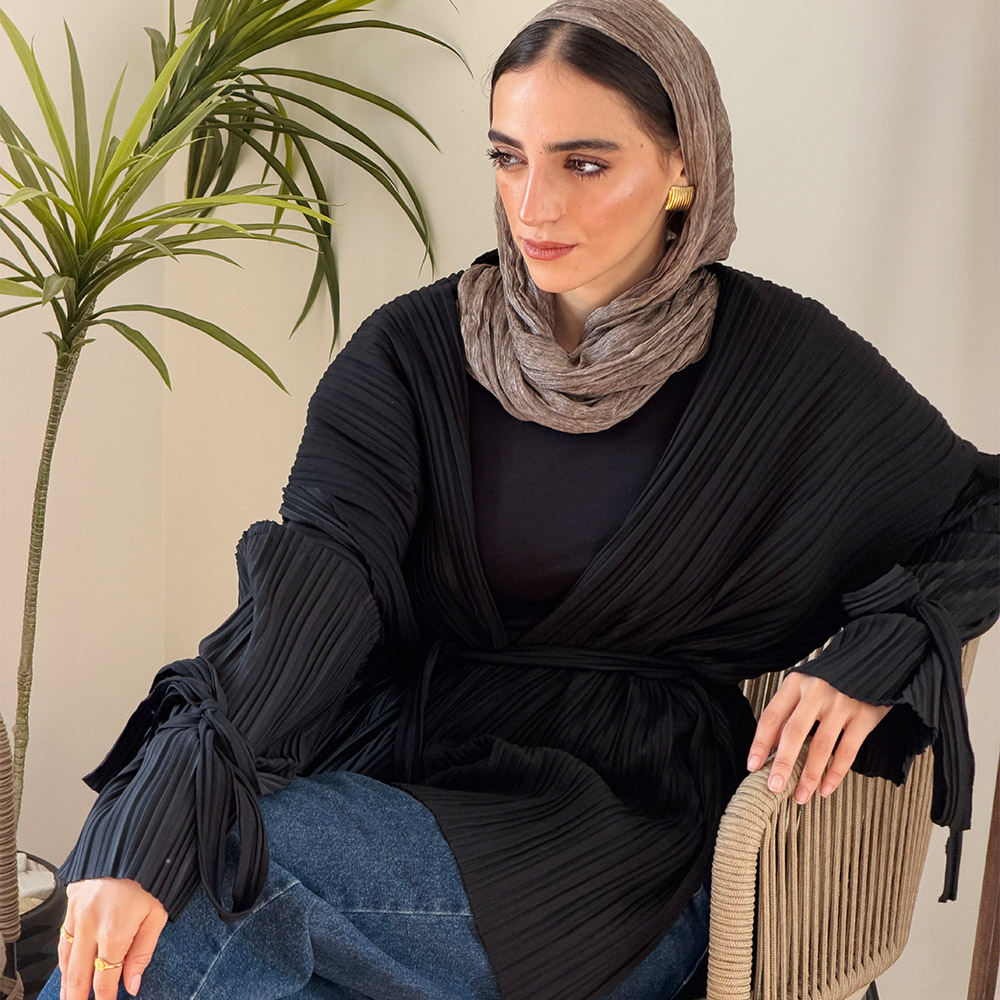 Pleats-On-The-Go Jacket/Cardigan - Black - Image 3