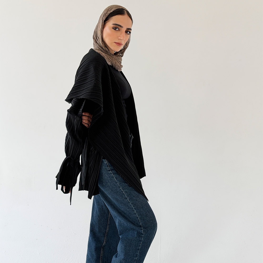 Pleats-On-The-Go Jacket/Cardigan - Black - Image 2