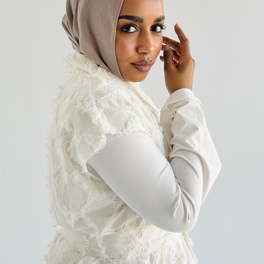 Checkmate vest (Fringed linen - White)