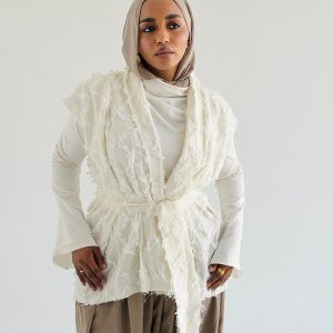 Checkmate vest (Fringed linen - White)