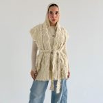 Checkmate Vest (Fringed Linen - Beige)