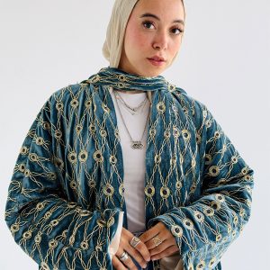 Royal Velvet Cardigan (Emerald Teal)