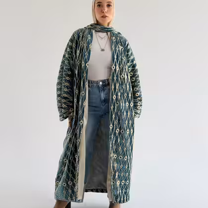 Royal Velvet Cardigan (Emerald Teal)