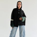 Diamond Cardigan with Tassels (Black * Green)