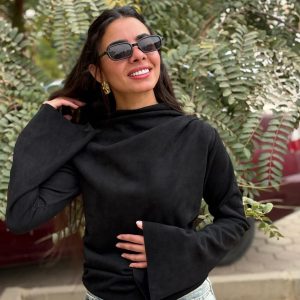 Suede basic top -black