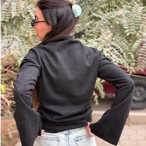 Suede basic top -black