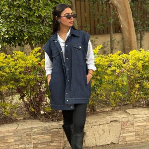 Denim vest-Dark blue