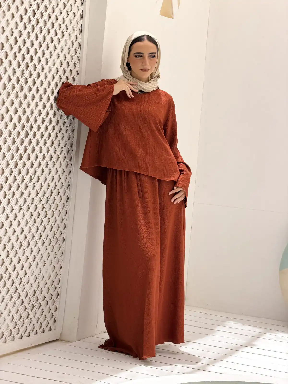 Jasmine Skirt Set -Burnt Copper
