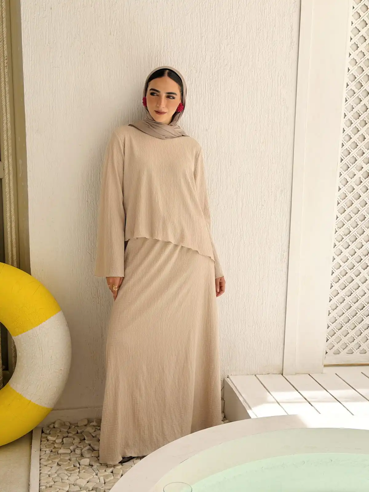 Jasmine Skirt Set -Beige