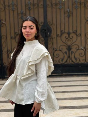 Estringo Perla Blouse in beige and off white for women