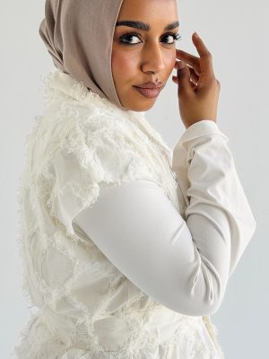 Checkmate vest (Fringed linen - White)