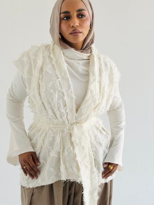 Checkmate vest (Fringed linen - White)