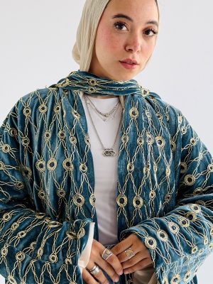 Royal Velvet Cardigan (Emerald Teal)