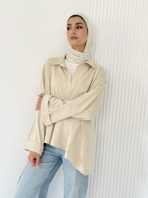 Beige cotton top by Estringo Egyptian women's fashion brand