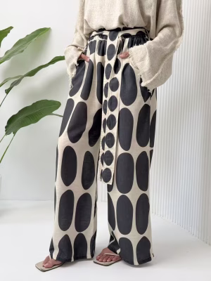 Dark grey linen pants for women by Estringo Egyptian fashion brand