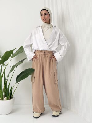 Estringo camel cargo pants women's fashion Egyptian brand comfortable styling