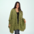 Wool Fringed Cape Shawl – Green